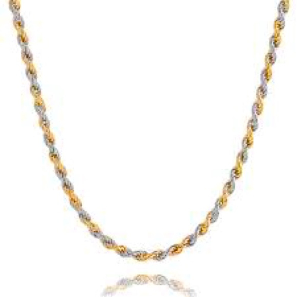 BRAND NEW PURE SILVER GOLD TONE ROPE CHAIN‼️